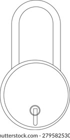 Simple padlock outline icon illustration for security and protection concepts.
