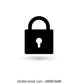 Simple padlock silhouette icon