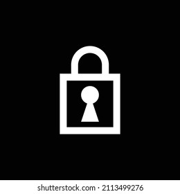 simple padlock symbol on black background. padlock icon.
