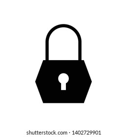 Simple Padlock Vector Icon Design Template