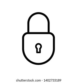 Simple Padlock Vector Icon Design Template