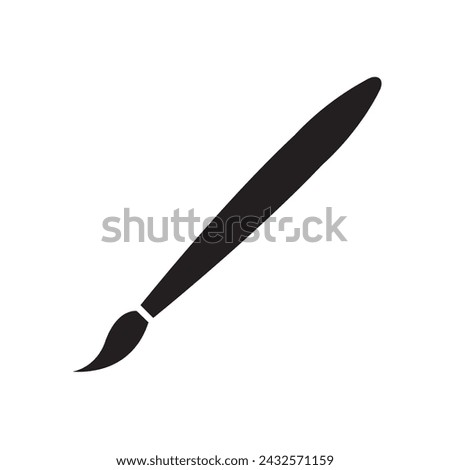 Simple paint brush silhouette icon. Vector.