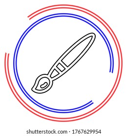 Simple Paint Brush. Thin line pictogram - outline editable stroke