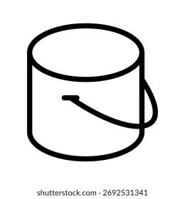 Icono de línea de cubo de pintura simple