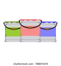 Simple Paint Bucket Object Drawing Vector Illustration Graphic