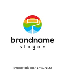 simple paint logo design vector