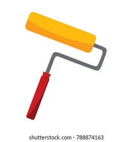 Simple Paint Roller Object Drawing Vector Illustration Graphic