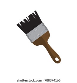 Simple Paintbrush Drawing Object Vector Illustration Graphic