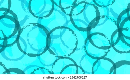 Simple painted circle stamps textile print. Circular blob overlapping elements vector seamless pattern. Paint texture circle stamps textile design.