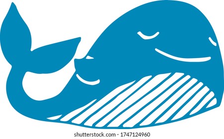 Simple painted graphic of a smiling whale.