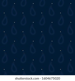 Simple paisley repeat pattern elegant orient fabric design, ditsy floret motif. Whimsical leaves print block for apparel textile, ladies dress, man shirt, interior wallpaper, wrapping cloth, packaging