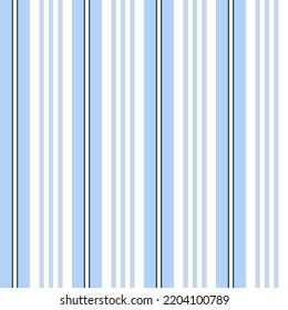 Simple pale blue and white stripe. Seamless vector linear pattern suitable for fashion, home decor and stationary.