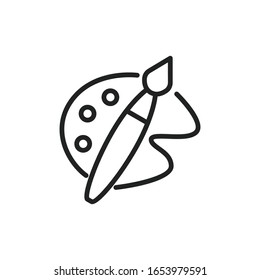 Simple palette line icon. Stroke pictogram. Vector illustration isolated on a white background. Premium quality symbol. Vector sign for mobile app and web sites.