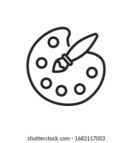 Icono de línea de paleta simple. Pictograma de trazo. Ilustración vectorial aislada en un fondo blanco. Símbolo de calidad superior. Signo de vector para aplicaciones móviles y sitios web.
