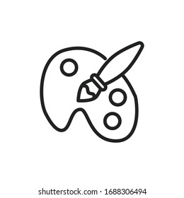 Simple palette line icon. Stroke pictogram. Vector illustration isolated on a white background. Premium quality symbol. Vector sign for mobile app and web sites.