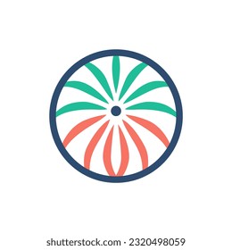 diseño simple de la hoja de coco de la palma de la playa logotipo tropical de la ilustración del vector