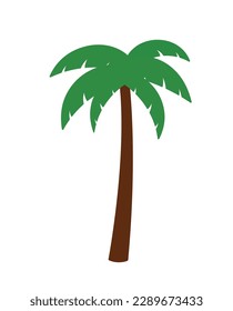 Simple Palm Coconut Tree Vector Cartoon Animated Icon Clipart Graphic for Summer Isolated on White Background