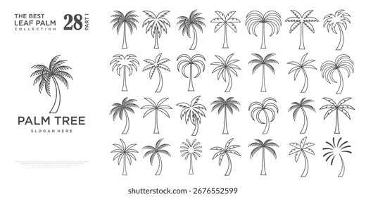 Logotipo simple de la palma para su diseño. Palmeras. Ilustración vectorial de palma. Signo de icono de Naturaleza .