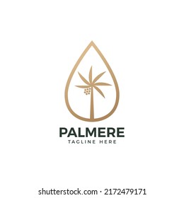 Simple palm oil logo identity. Simple  Oil and palm tree organic logo for natural logo identity	