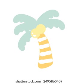 Simple palm tree illustration on white background