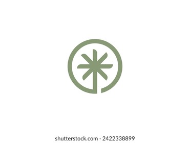 simple palm tree logo design icon design