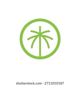 simple palm tree logo icon design. palm tree line
