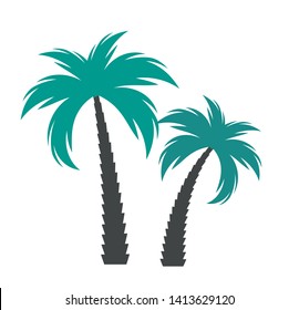 Simple  palm tree silhouette. Vector Illustration EPS10