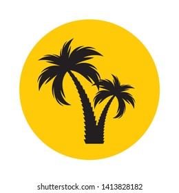 Simple  palm tree silhouette. Vector Illustration EPS10