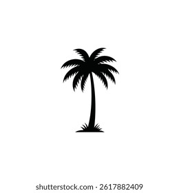 Gráfico de Vector de silueta de palmera simple para Elementos de diseño tropicales