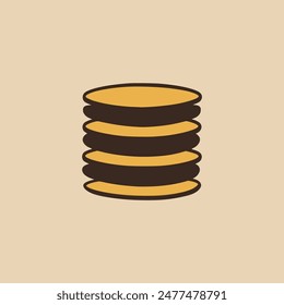 simple pancake food snack clean logo vector illustration template design