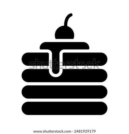 Simple Pancake glyph icon. The icon can be used for websites, print templates, presentation templates, illustrations, etc