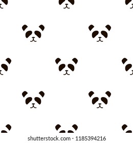 simple panda face pattern on white background in kids style