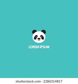 A simple panda head icon, using only basic shapes and lines, with a soft color scheme for a clean and modern minimalist design.