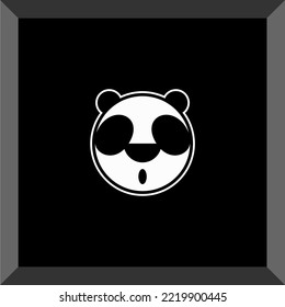 einfaches Panda-Kopflogo für Symbol oder Symbol