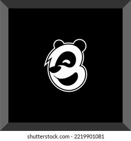 simple panda head logo for icon or symbol