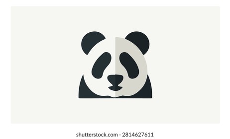 Simple panda icon representing wildlife, nature, conservation, and animal protection concepts in a clean vector style