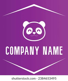 simple panda logo with simple backlground