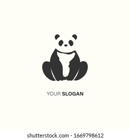 Simple panda logo design template