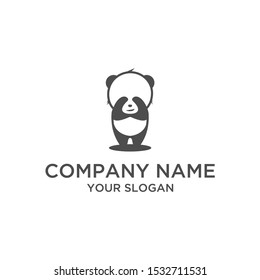 Simple panda logo doing peekaboo