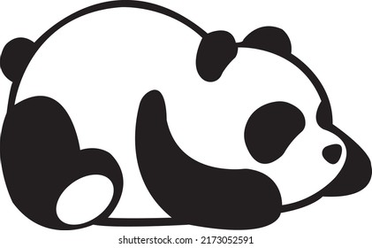 Simple panda logo vector illustrations. Panda bear silhouette Logo design vector template. Lazy panda animal Logo type concept icon.