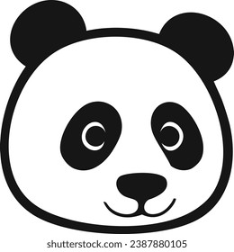 Simple panda vector editable zoo animal 