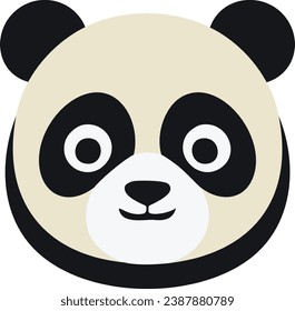 Simple panda vector editable zoo animal 