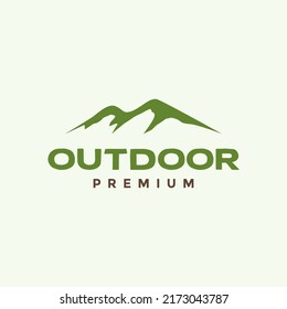 simple panoramic mountain or hill green logo design vector graphic symbol icon illustration creative idea