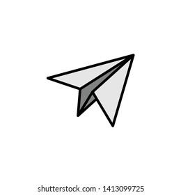 simple paper airplane. color line art