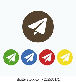 A simple paper airplane icon.
