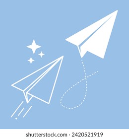 Simple Paper Airplane Icon Set