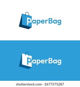 Vetor de logotipo de saco de papel simples