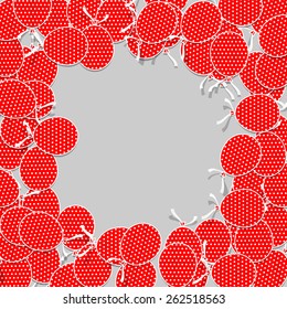 Simple Paper Balloons with White Dots and Bows. Vector Illustration