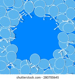 Simple Paper Balloons with White Dots and Bows. Vector Illustration
