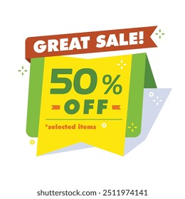 Simple paper banner style sale banner